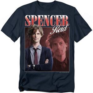 Criminal Minds Unisex Adult Spencer Reid Bootleg T-Shirt / Navy